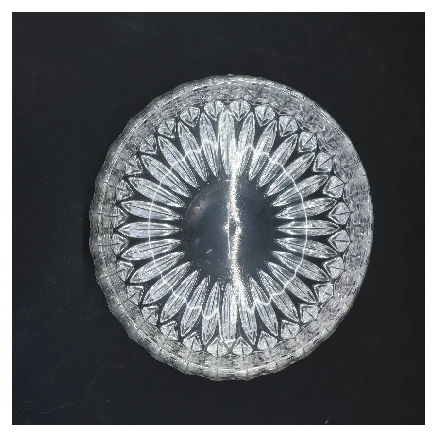 Glas skål med diamant mønster (str. 7x17 cm)