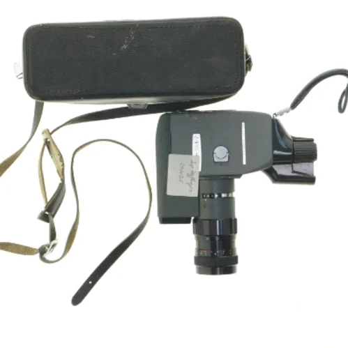 Vintage filmkamera med taske fra Canon (str. Kamera. 20 cm. taske. 23 x 22 cm)