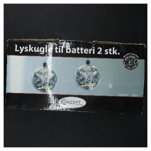 Lyskugle til batteri, 2 stk fra Conzept (str. Ø 10 cm)
