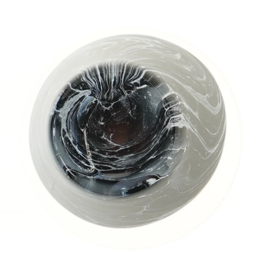 Glas vase med marmoreret mønster (str. Ø 19 cm)