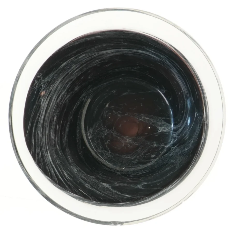 Glas vase med marmoreret mønster (str. Ø 19 cm)
