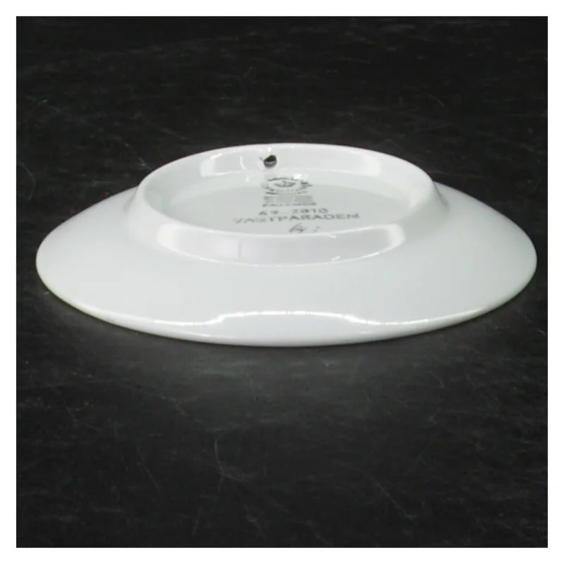 Blå og hvid porcelænstallerken med motiv fra Royal Copenhagen (str. Ø 8 cm)