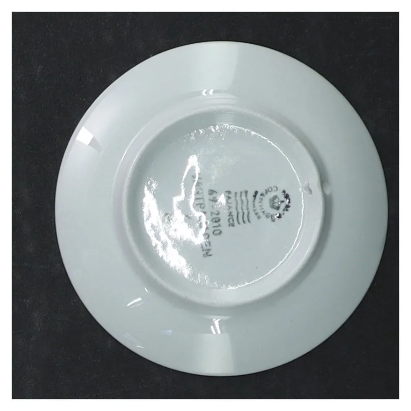 Blå og hvid porcelænstallerken med motiv fra Royal Copenhagen (str. Ø 8 cm)