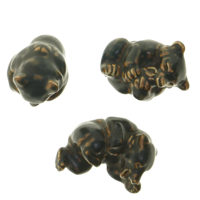 Keramik bjørnefigurer (str. 3 stk 10 cm) fra Royal Copenhagen