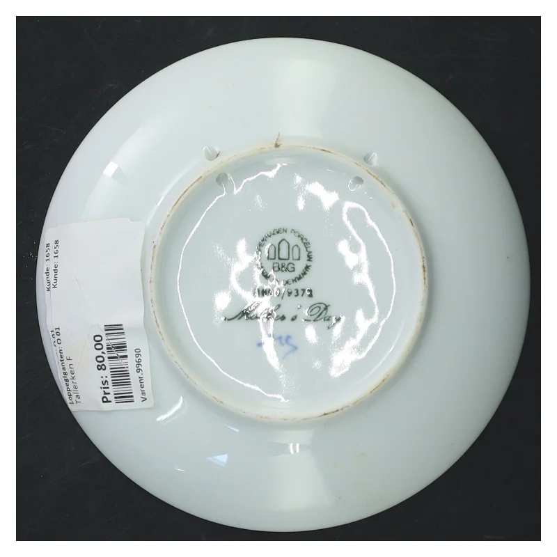 Porcelænsfad Mors Dag 1979 fra Bing & Grøndahl (str. Ø 15 cm)