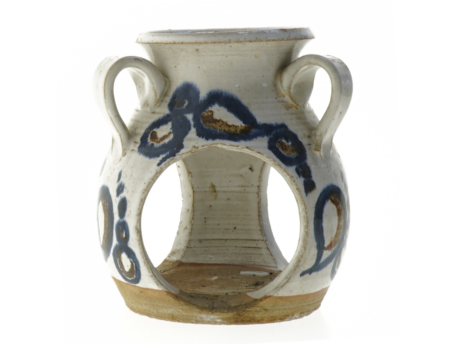 Keramisk vase med håndtag (str. Ø. 10 cm, længde, 15 cm)