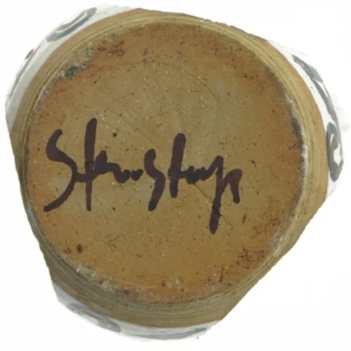 Keramisk vase med håndtag (str. Ø. 10 cm, længde, 15 cm)