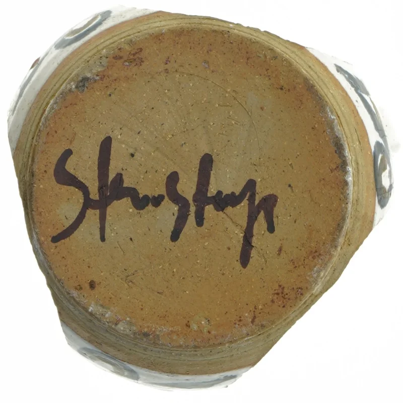 Keramisk vase med håndtag (str. Ø. 10 cm, længde, 15 cm)