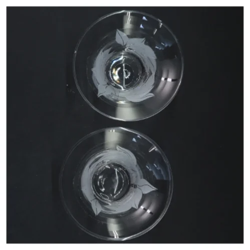 Glas vaser med bladmotiv (str. 11x6 cm)