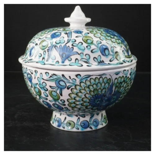 Keramisk skål med låg fra LAROS PHONOS (str. 20x19 cm)