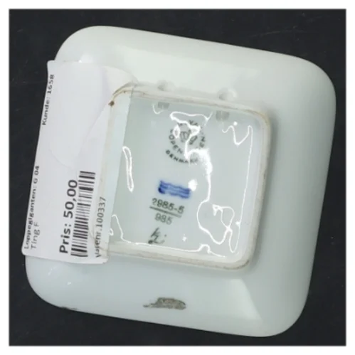 Porcelænsdekoration med storkemotiv fra Royal Copenhagen (str. 8x8x2 cm)