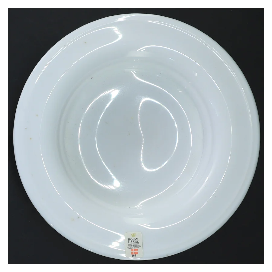 Hvid glasskål 19 cm fra Holmegaard (str. Ø 19 cm)