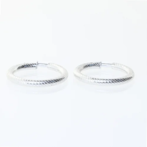 Sølv hoop øreringe (str. Ø 4 cm)