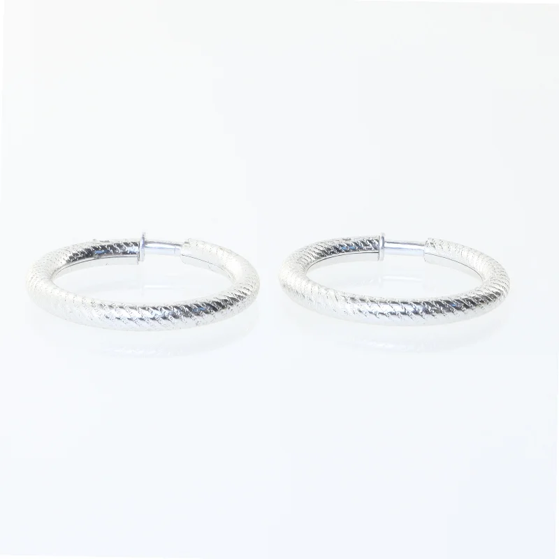 Sølv hoop øreringe (str. Ø 4 cm)