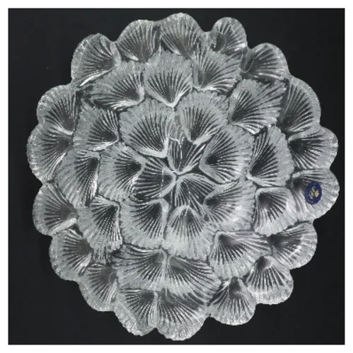 Glas skål med bølget design fra Royal Copenhagen (str. Ø 23 cm)