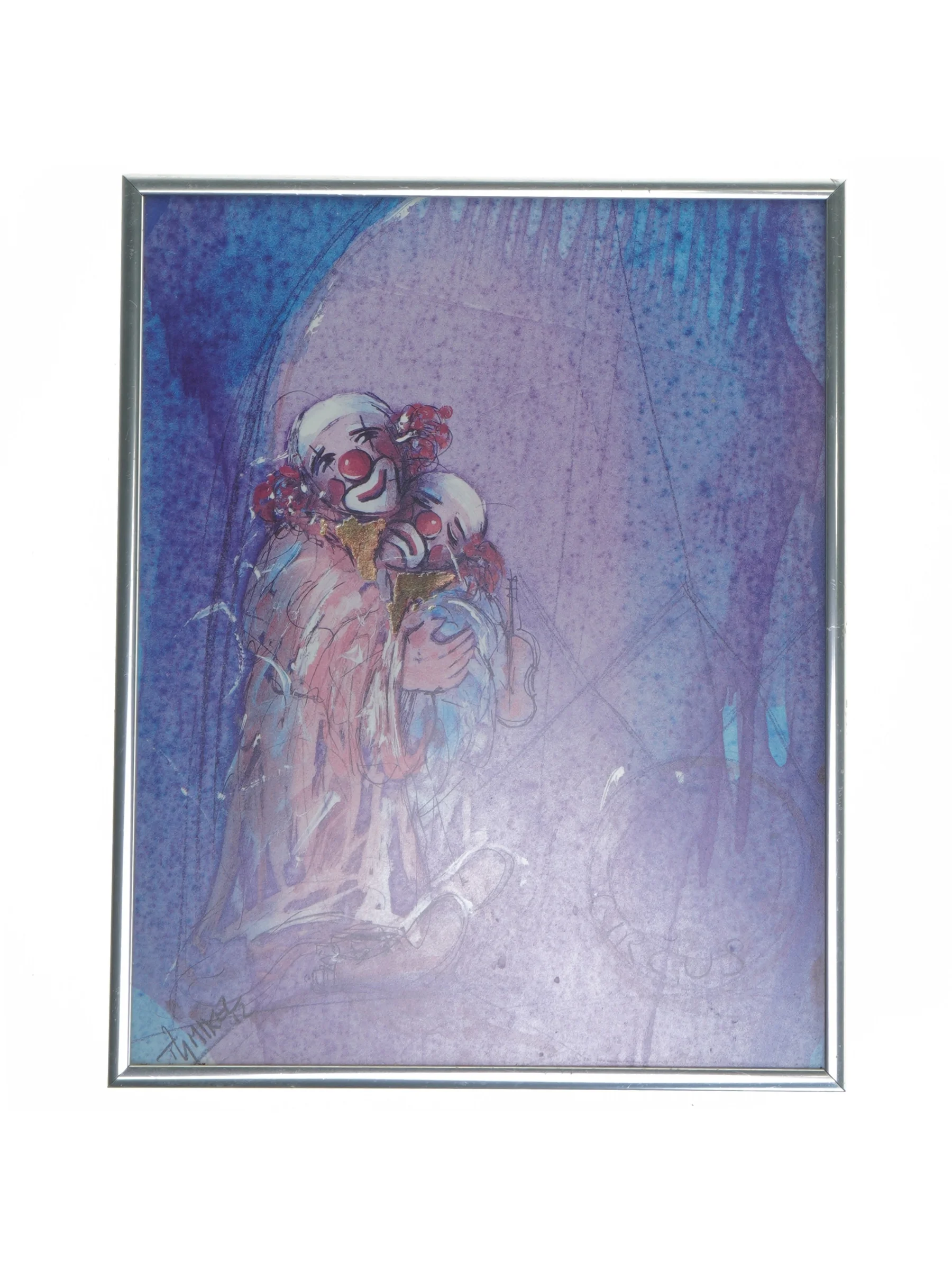 Indrammet abstrakt kunstværk (str. 27,5x22 cm)