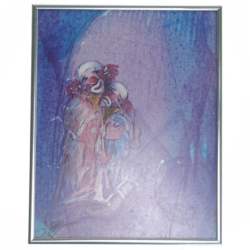 Indrammet abstrakt kunstværk (str. 27,5x22 cm)