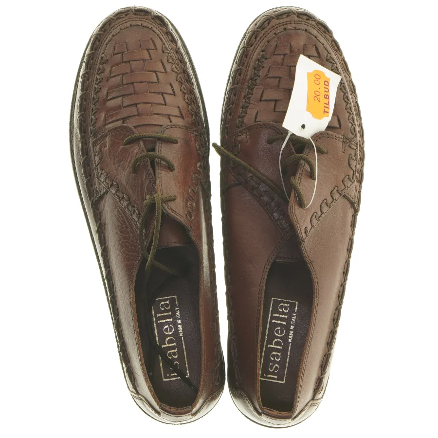 Brune snøresko i læder fra Isabella (str. 40 )