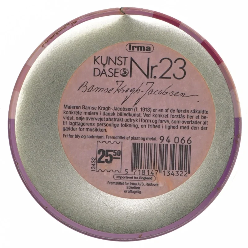 Kunstdåse (str. Ø. 11,5 cm. længde, 15 cm) fra Irma