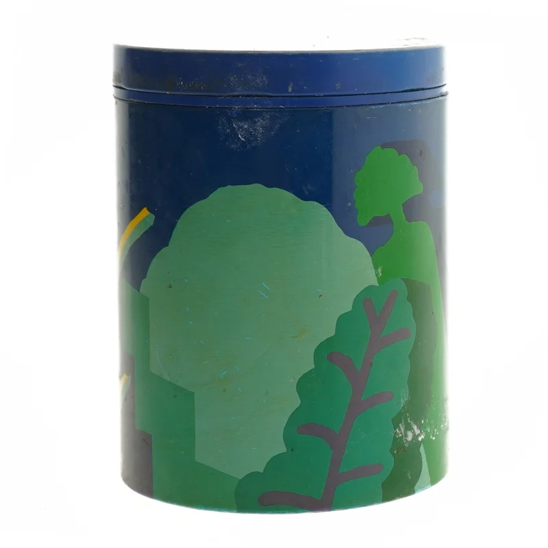 Dekorativ opbevaringsdåse med svampemotiv fra Irma (str. Ø. 11,5. cm. længde. 15 cm)