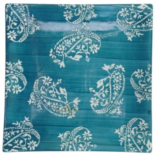 Firkanet tallerken med mønster (str. 25,5x25,5 cm)