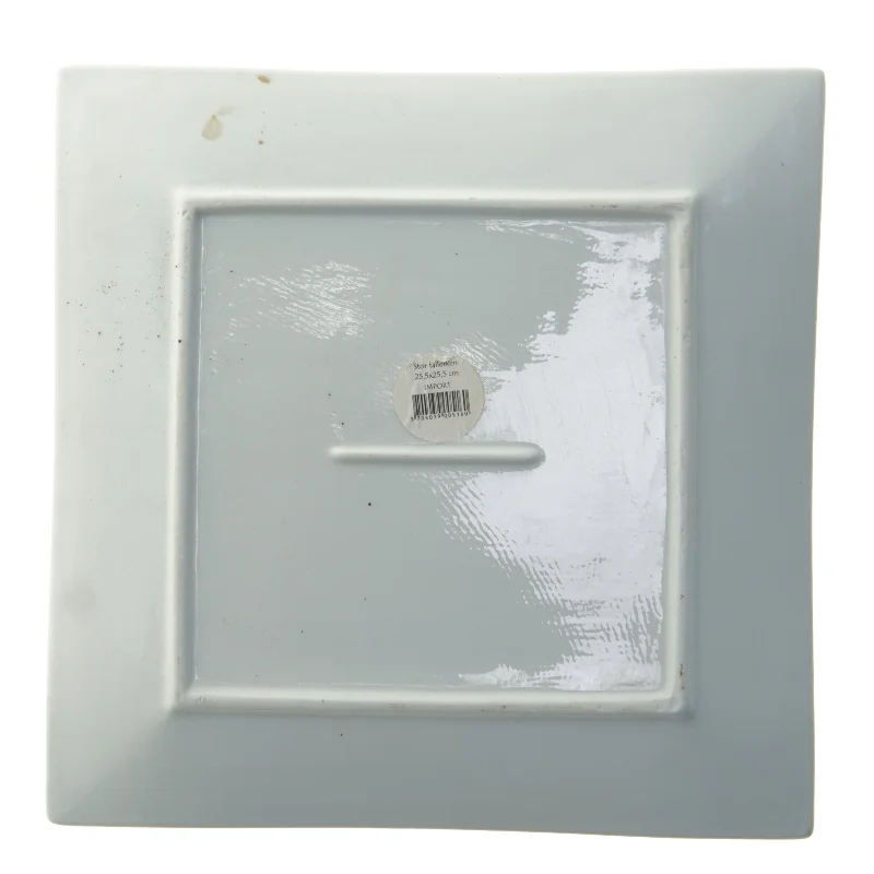 Firkanet tallerken med mønster (str. 25,5x25,5 cm)