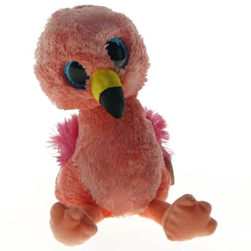 Lyserød tøjdyrsfugl fra Ty (str. 15 cm)