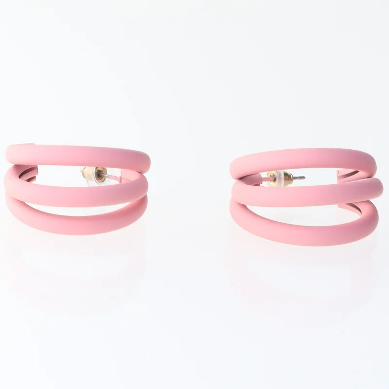 Rosa øreringe (str. 3,5 cm)