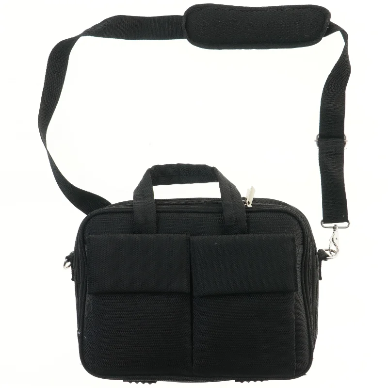 Sort skuldertaske til laptop (str. 36x27 cm)