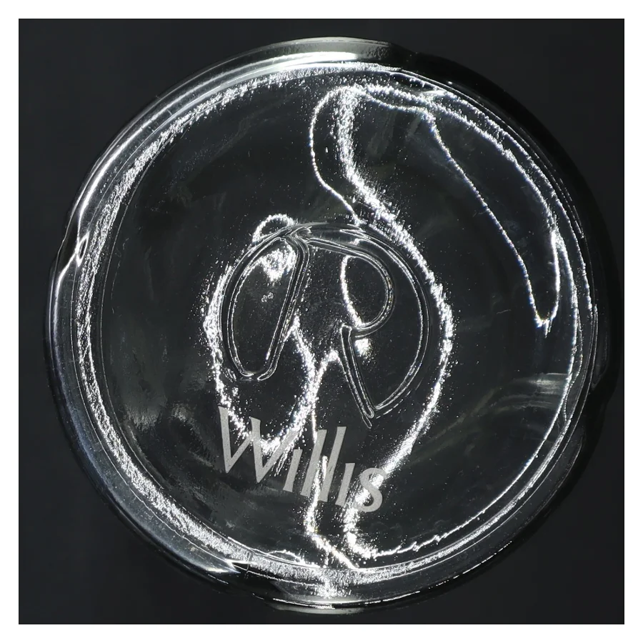 Glasvase med metallåg fra Rosendahl (str. 34 cm)