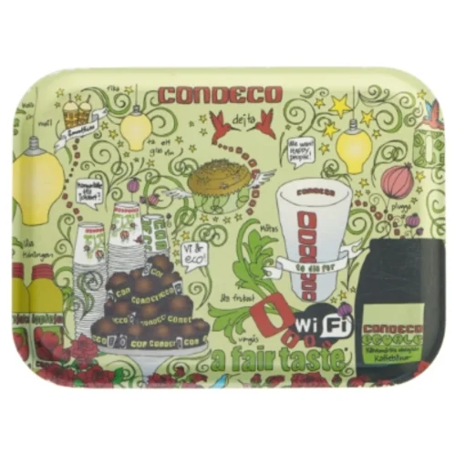 Serveringsbakke med retro design (str. 27x20 cm)