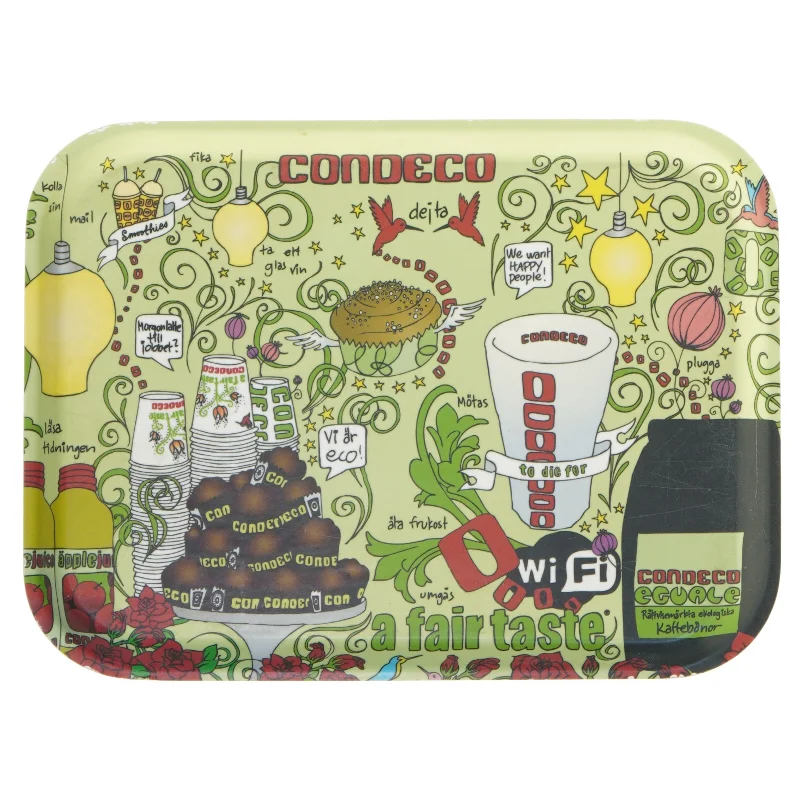 Serveringsbakke med retro design (str. 27x20 cm)