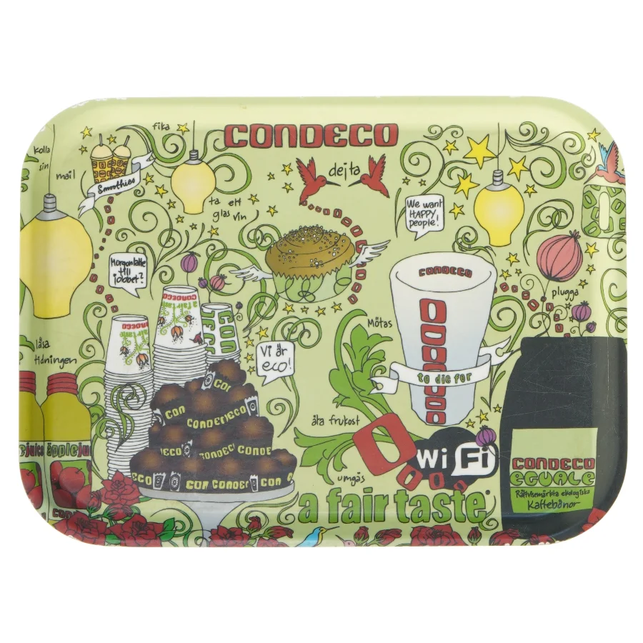 Serveringsbakke med retro design (str. 27x20 cm)