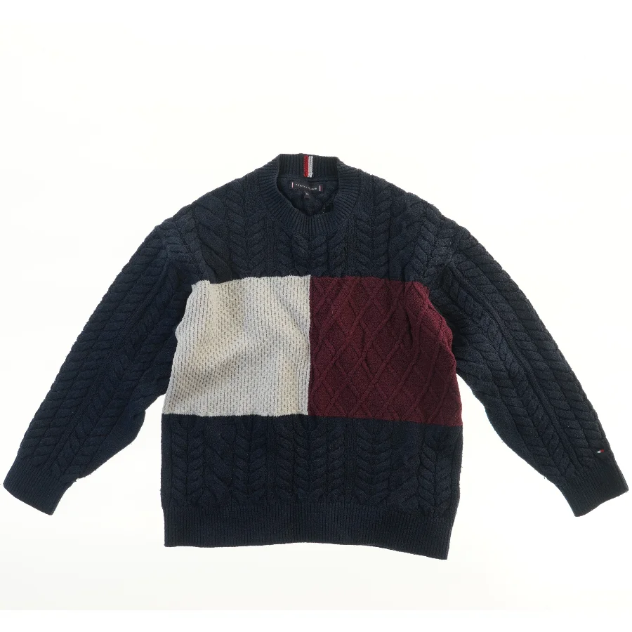 Strikket sweater med farveblokke fra Tommy Hilfiger (str. 152)