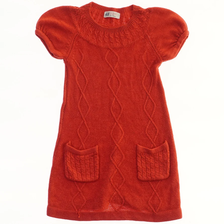 Strikket kjole med korte ærmer fra H&M (str. 110)