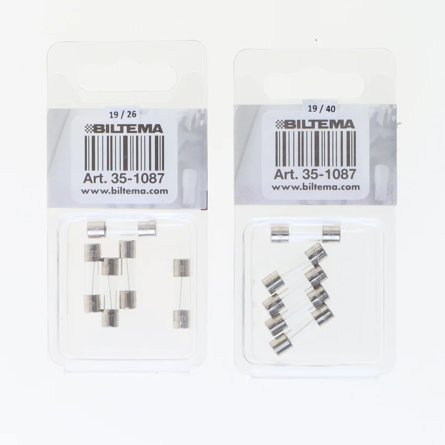 Glasrørssikringer 10A 5x20 mm fra Biltema (str. 20 mm)