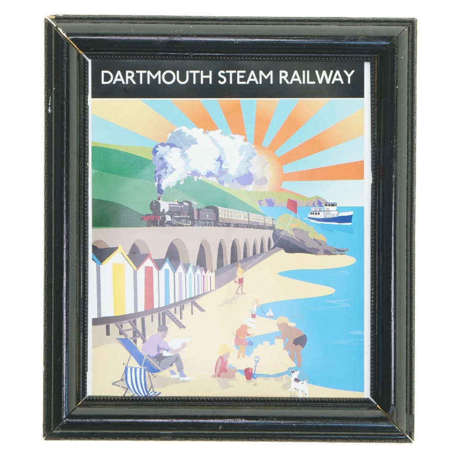 Dartmouth Steam Railway billede med ramme (str. 29x25,5 cm)