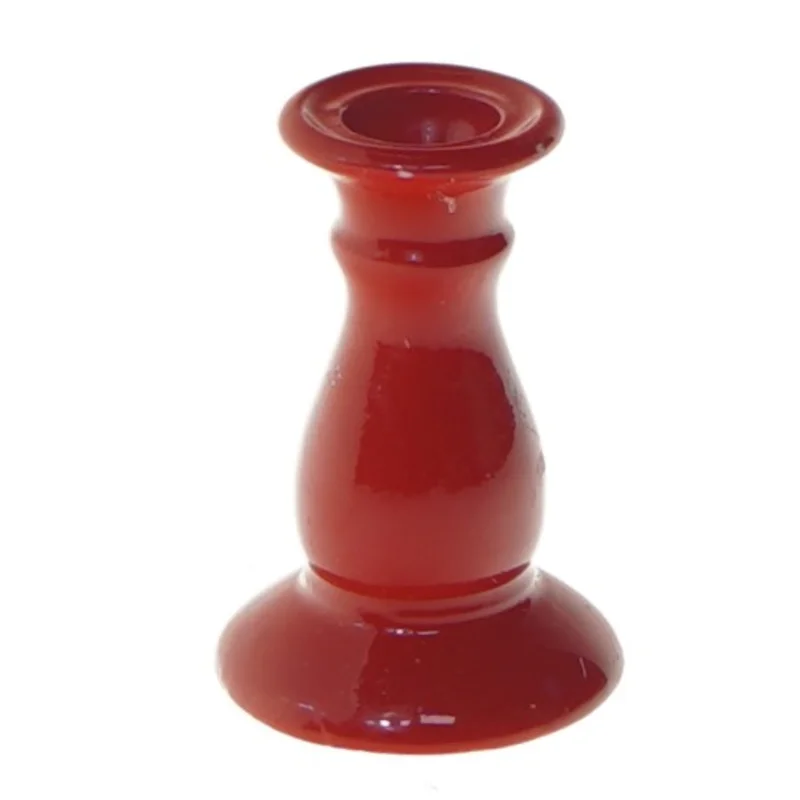 Rød lysestage (str. 6 cm)