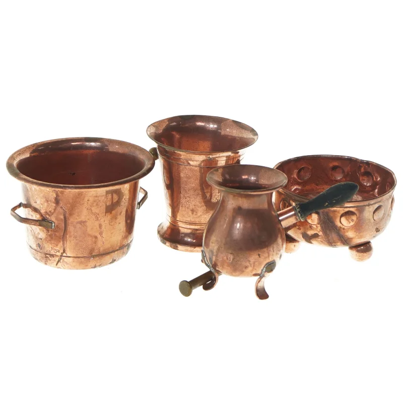 Kobber mini dekorationspotter fra Cavalier (str. 7-8 cm)