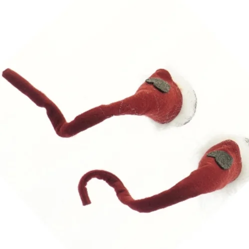 Nissefigurer med røde huer (str. 24 cm)