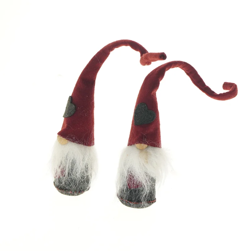 Nissefigurer med røde huer (str. 24 cm)