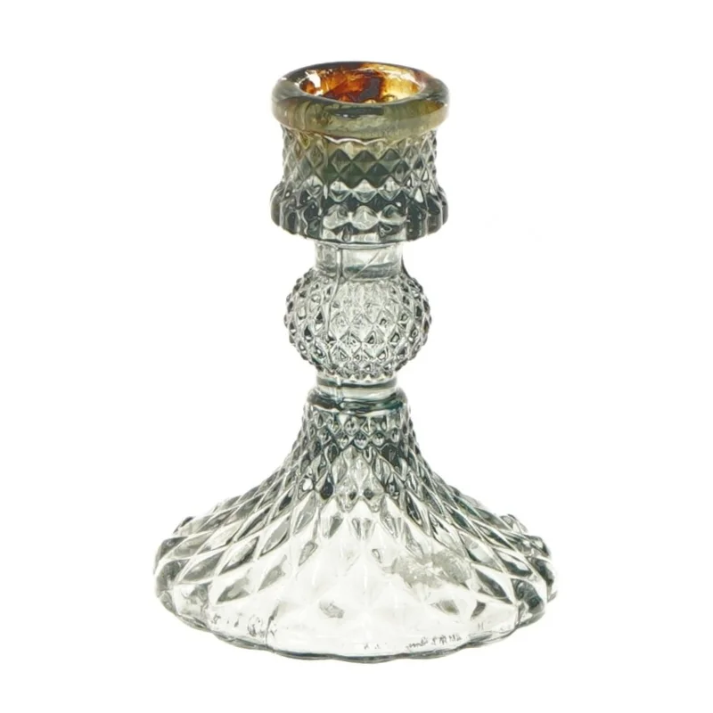 Lysestage i glas (str. 10,5 cm)