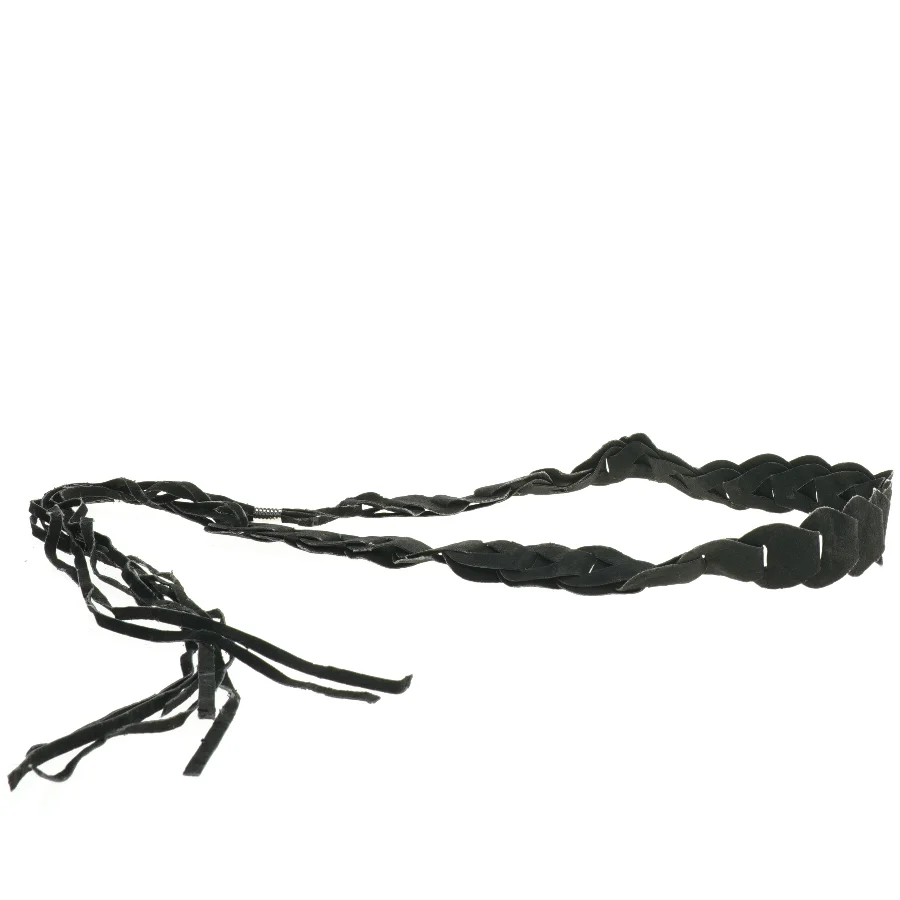 Sort flettet bælte (str. 78 cm)