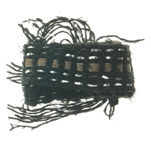 Dekorativt sort tørklæde Soaked in Luxurymed frynser (str. 172 cm)