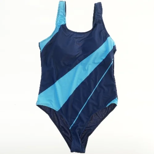 Badedragt med blå striber (str. L)