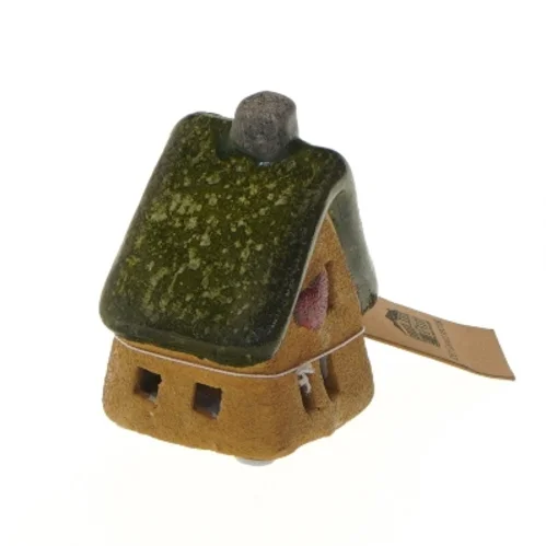 Keramikhus med græs tag fra Det Gamle Apotek (str. 9x6x6 cm)