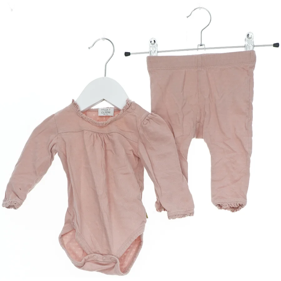 Lyserød bodystocking med bukser sæt til børn fra Hust & Claire (str. 62)