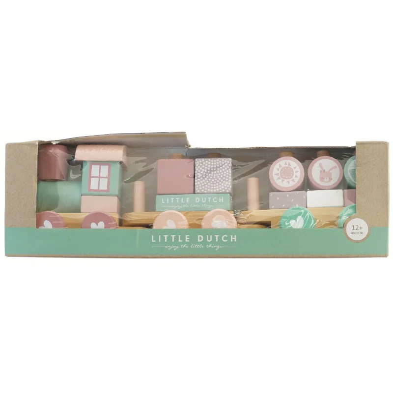 Træ stabeltårn tog fra Little Dutch (str. 44x13x8,5 cm)