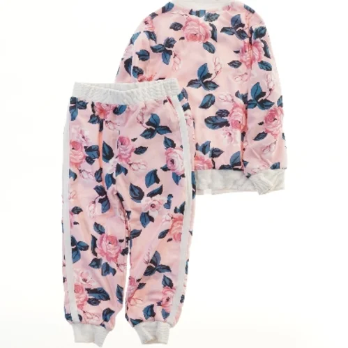 Blomster-mønstret træningsdragt til børn (str. 122)