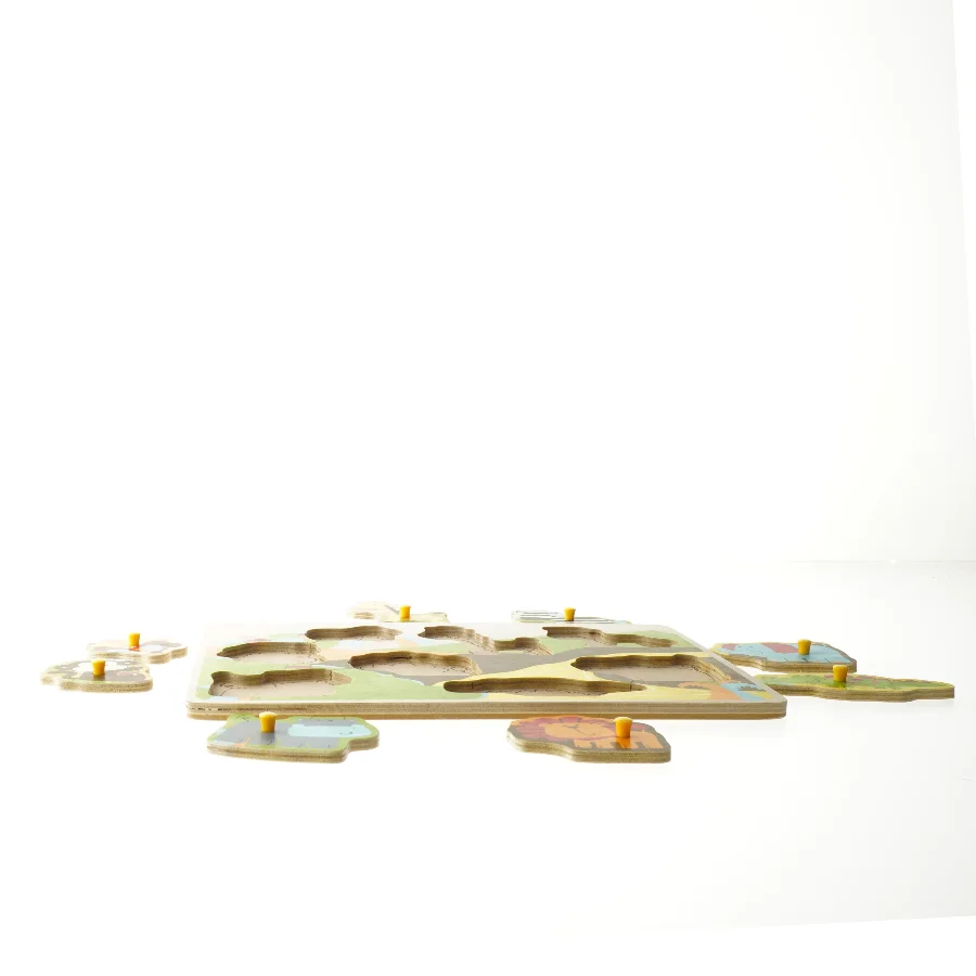 Puslespil med dyremotiver fra Hape (str. 29x20,5 cm)